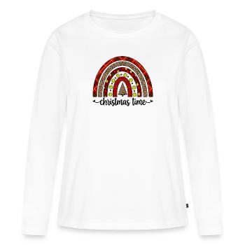 Softball Cadeaux de Noël Joueur de softball Noël - T-shirt manches longues Premium bio Femme - blanc - Devant - Julia (174cm)