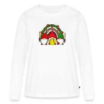 Softball Cadeaux de Noël Joueur de softball Noël - T-shirt manches longues Premium bio Femme - blanc - Devant - Julia (174cm)