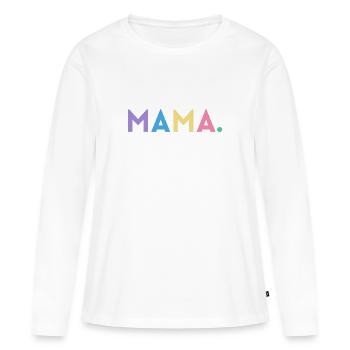 Mama - bunte Farben - Frauen Premium Bio Langarmshirt - Weiß - Vorne - Julia (174cm)