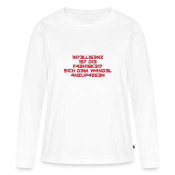 L’intelligence est la compétence Cool Dire Math - T-shirt manches longues Premium bio Femme - blanc - Devant - Julia (174cm)