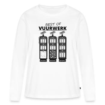 Feux d’artifice Nouvel An - T-shirt manches longues Premium bio Femme - blanc - Devant - Julia (174cm)