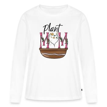 Gift idea for plant moms - Women's Premium Organic Long Sleeve Shirt - white - Front - Julia (174cm)