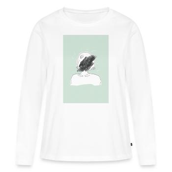Beautiful vintage style poster - turquoise - Women's Premium Organic Long Sleeve Shirt - white - Front - Julia (174cm)