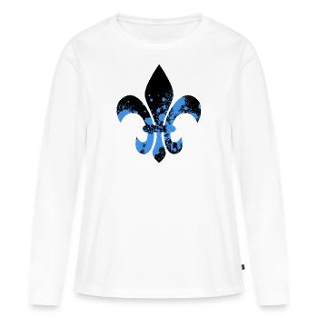 Fleur de Lys - T-shirt manches longues Premium bio Femme - blanc - Devant - Julia (174cm)