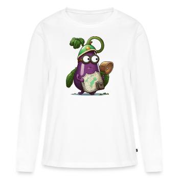 Expéditions aubergines - T-shirt manches longues Premium bio Femme - blanc - Devant - Julia (174cm)