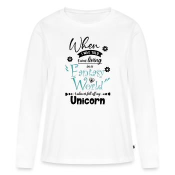 Monde fantastique - T-shirt manches longues Premium bio Femme - blanc - Devant - Julia (174cm)