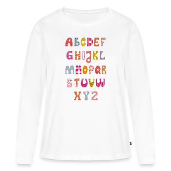 Alphabet, ABC for school beginners - Women's Premium Organic Long Sleeve Shirt - white - Front - Julia (174cm)