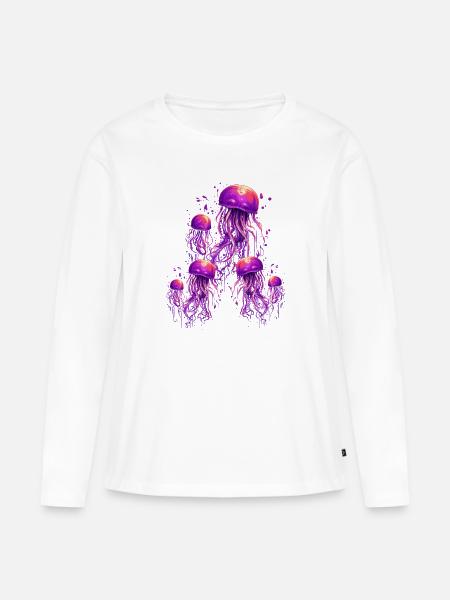 Beautiful Purple Jellyfish - Women's Premium Organic Long Sleeve Shirt - white