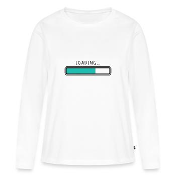 Loading Bar Personalization - Women's Premium Organic Long Sleeve Shirt - white - Front - Julia (174cm)
