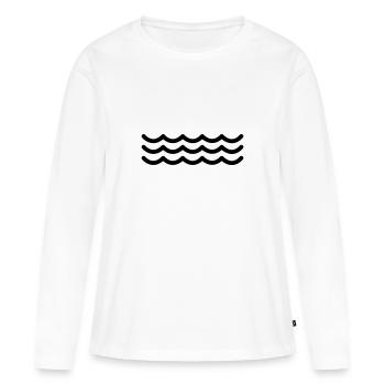 Vagues symbole - T-shirt manches longues Premium bio Femme - blanc - Devant - Julia (174cm)