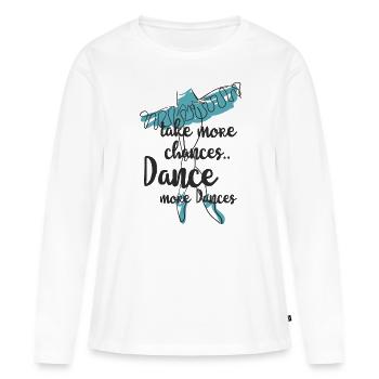 Prendre plus de la danse - T-shirt manches longues Premium bio Femme - blanc - Devant - Julia (174cm)