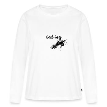 Bad boy - T-shirt manches longues Premium bio Femme - blanc - Devant - Julia (174cm)