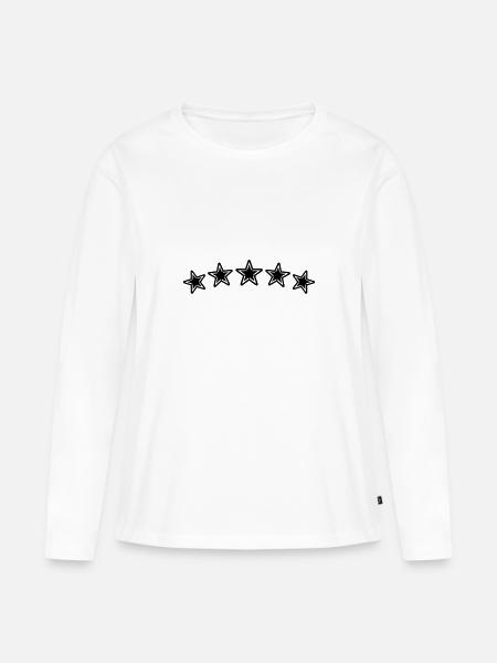 Fünf Sterne Banner - Frauen Premium Bio Langarmshirt - Weiß