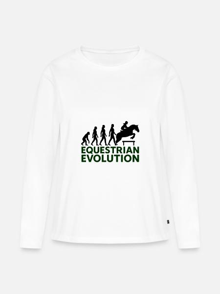 Equestrian Evolution Reiterin Geschenk Cool - Frauen Premium Bio Langarmshirt - Weiß