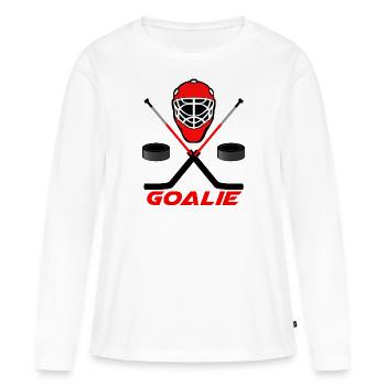 Ice hockey goalie red - Women's Premium Organic Long Sleeve Shirt - white - Front - Julia (174cm)