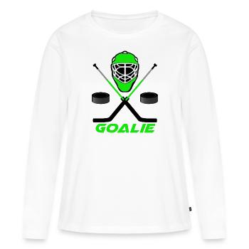 Ice hockey goalie green - Women's Premium Organic Long Sleeve Shirt - white - Front - Julia (174cm)