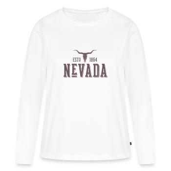 État du Nevada État du Nevada - T-shirt manches longues Premium bio Femme - blanc - Devant - Julia (174cm)
