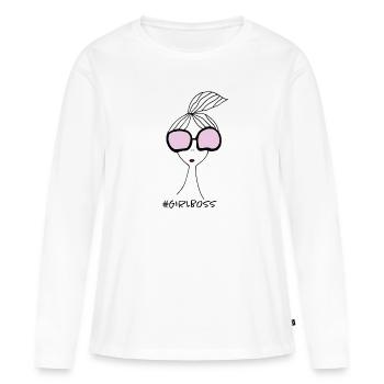 Girlboss Girl Power woman Hashtag Boss Woman - Women's Premium Organic Long Sleeve Shirt - white - Front - Julia (174cm)
