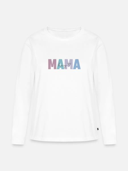 boy mama - Frauen Premium Bio Langarmshirt - Weiß