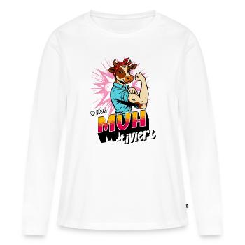 Frauenpower Lustige Kuh Motivation Comic Shirt - Frauen Premium Bio Langarmshirt - Weiß - Vorne - Julia (174cm)