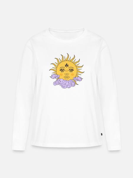 Wolken und sonne - Frauen Premium Bio Langarmshirt - Weiß