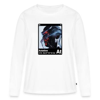 AI am Astate (bk) mode périodique ringard - T-shirt manches longues Premium bio Femme - blanc - Devant - Julia (174cm)