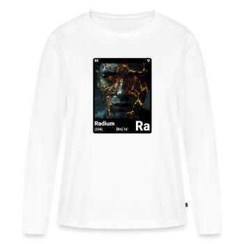 AI am Radium (bk) nerd de style périodique de mode - T-shirt manches longues Premium bio Femme - blanc - Devant - Julia (174cm)