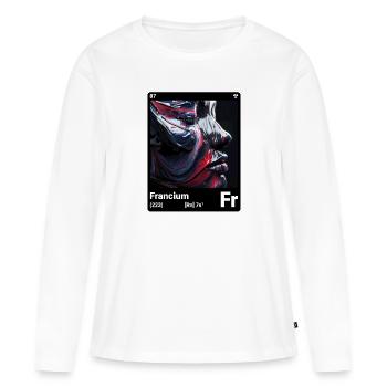 AI am Francium (bk) mode périodique style - T-shirt manches longues Premium bio Femme - blanc - Devant - Julia (174cm)