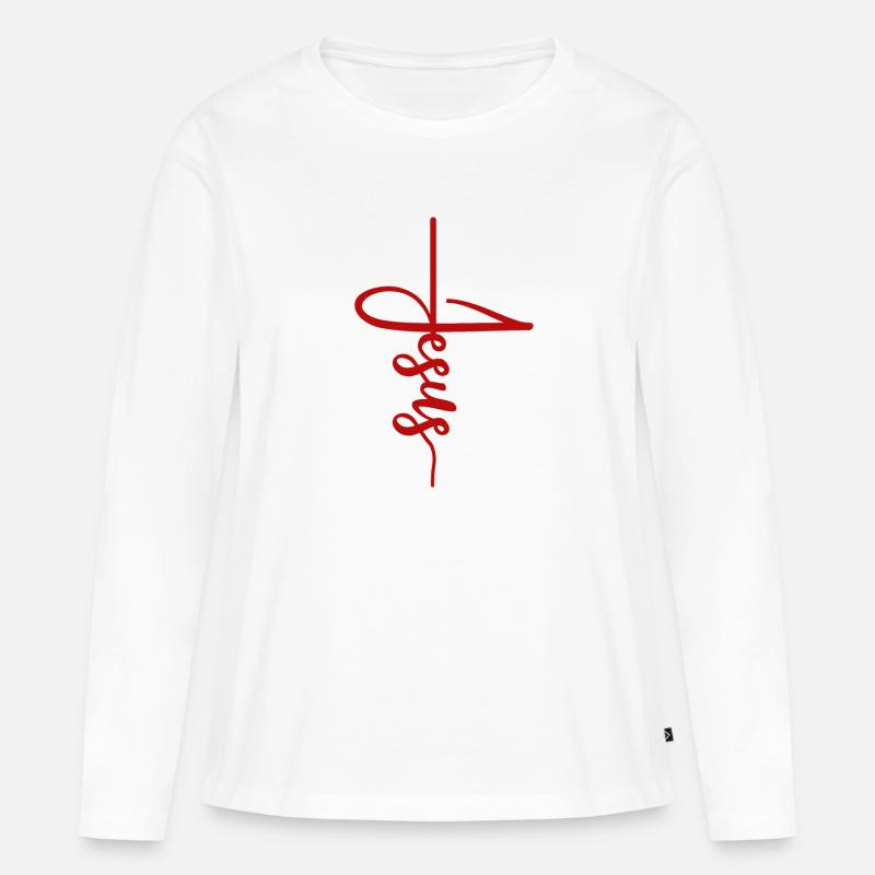 Jesus Christus - Frauen Premium Bio Langarmshirt - Weiß