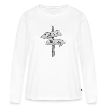 signpost - Women's Premium Organic Long Sleeve Shirt - white - Front - Julia (174cm)