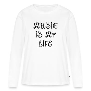 MUSIC - Women's Premium Organic Long Sleeve Shirt - white - Front - Julia (174cm)
