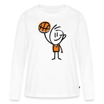 Basketball Stick Figure - Women's Premium Organic Long Sleeve Shirt - white - Front - Julia (174cm)