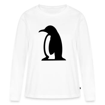 Pinguin Geschenk - Frauen Premium Bio Langarmshirt - Weiß - Vorne - Julia (174cm)