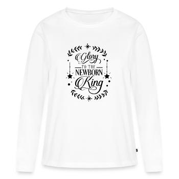 cadeau du Père Noël Père Noël truand - T-shirt manches longues Premium bio Femme - blanc - Devant - Julia (174cm)