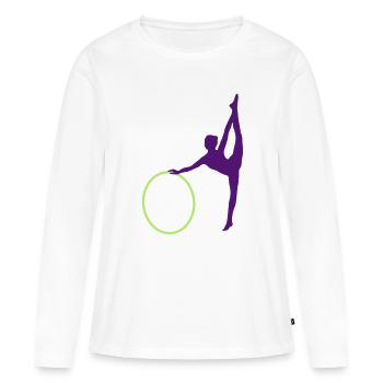 Gymnastique rythmique - T-shirt manches longues Premium bio Femme - blanc - Devant - Julia (174cm)
