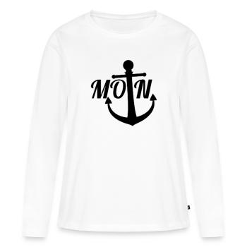 Hamburg Moin avec ancre - T-shirt manches longues Premium bio Femme - blanc - Devant - Julia (174cm)