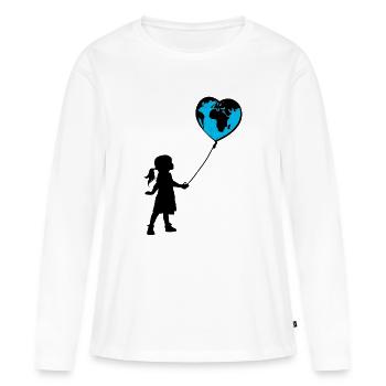 Planète Terre - T-shirt manches longues Premium bio Femme - blanc - Devant - Julia (174cm)