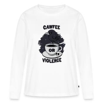 Cawfee or Violence - Women's Premium Organic Long Sleeve Shirt - white - Front - Julia (174cm)