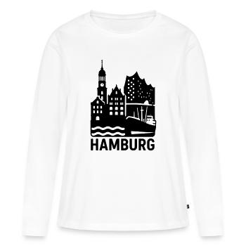 Hamburg Silhouette Landmark - Women's Premium Organic Long Sleeve Shirt - white - Front - Julia (174cm)