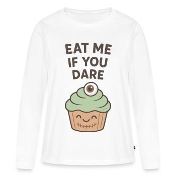 Mange-moi si tu oses Cupcake - T-shirt manches longues Premium bio Femme - blanc - Devant - Julia (174cm)