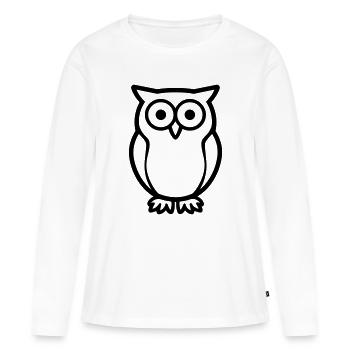 chouette - T-shirt manches longues Premium bio Femme - blanc - Devant - Julia (174cm)