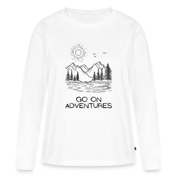 Surface noire unique - T-shirt manches longues Premium bio Femme - blanc - Devant - Julia (174cm)