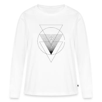 Geometrische Wirbeldreiecke abstrakt - Frauen Premium Bio Langarmshirt - Weiß - Vorne - Julia (174cm)