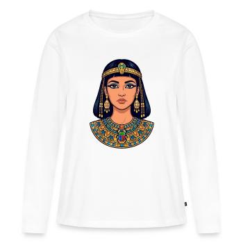 Cléopâtre - Reine d’Égypte - T-shirt manches longues Premium bio Femme - blanc - Devant - Julia (174cm)