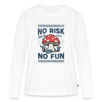 Mushroom motif: Ride the waves - Women's Premium Organic Long Sleeve Shirt - white - Front - Julia (174cm)