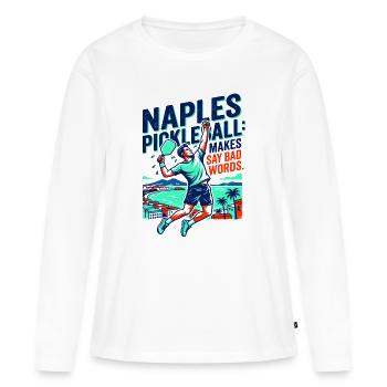 Naples Pickleball Makes Say Bad Words - Women's Premium Organic Long Sleeve Shirt - white - Front - Julia (174cm)