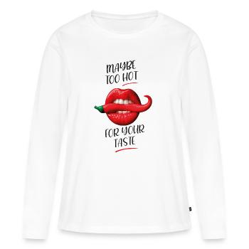 Ein sehr würziger Gaumen - Frauen Premium Bio Langarmshirt - Weiß - Vorne - Julia (174cm)