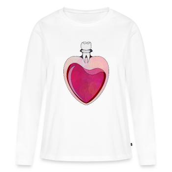 Neon Herz mit Zahndesign - Frauen Premium Bio Langarmshirt - Weiß - Vorne - Julia (174cm)
