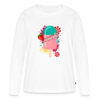 Sommer Eis am Stil - Frauen Premium Bio Langarmshirt - Weiß - Vorne - Julia (174cm)