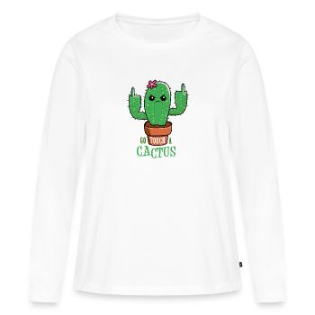 Go touch a cactus - Women's Premium Organic Long Sleeve Shirt - white - Front - Julia (174cm)